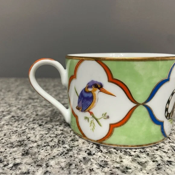Vtg Lynn Chase TIGER RAJ Coffee Cup Demitasse Signed 1991 24K Gold Replacement - Picture 6 of 15